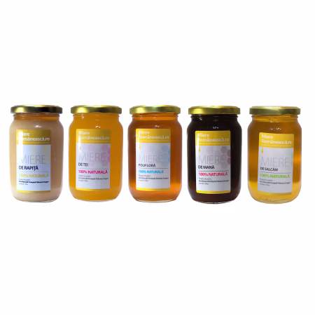 Pachet 5 sortimente de Miere Românească